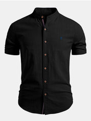 Herrenhemd Kurzarm mit Stehkragen – Elegante Hemden für Herren, Modernes Design, Vielseitig Kombinierbar 6