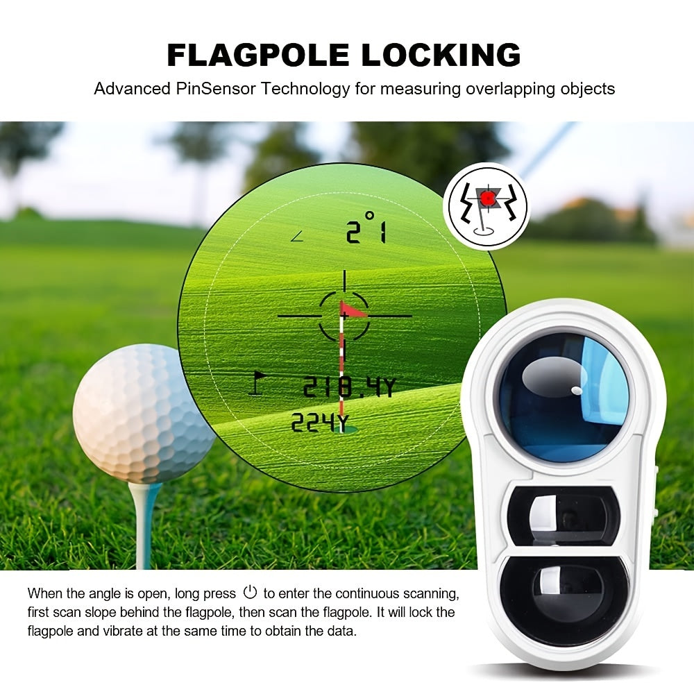 Hochentwickelter Golf-Entfernungsmesser – Präzise Messungen mit Neigungskompensation und Vibrationsrückmeldung 5