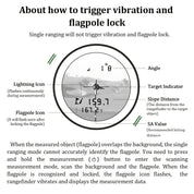 Hochentwickelter Golf-Entfernungsmesser – Präzise Messungen mit Neigungskompensation und Vibrationsrückmeldung 7