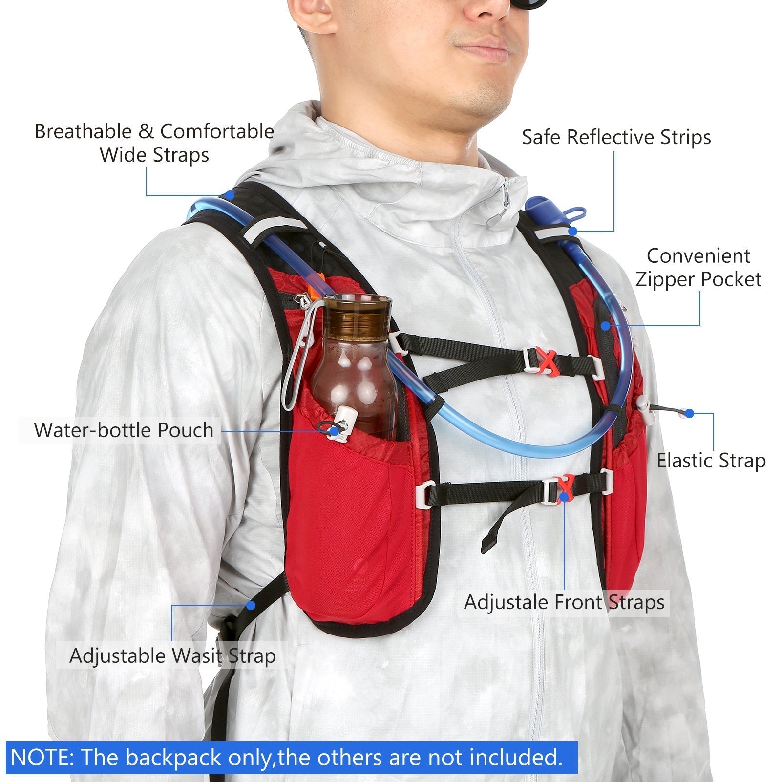 HydroPack Leichter Trinkrucksack – 2-Liter-Wasserreservoir für Laufen, Radfahren und Wandern 6