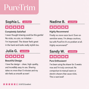 Intimrasierer für Frauen Elektrisch | 3 Wechselaufsätze | für Nass- & Trockenrasur | PureTrim 6