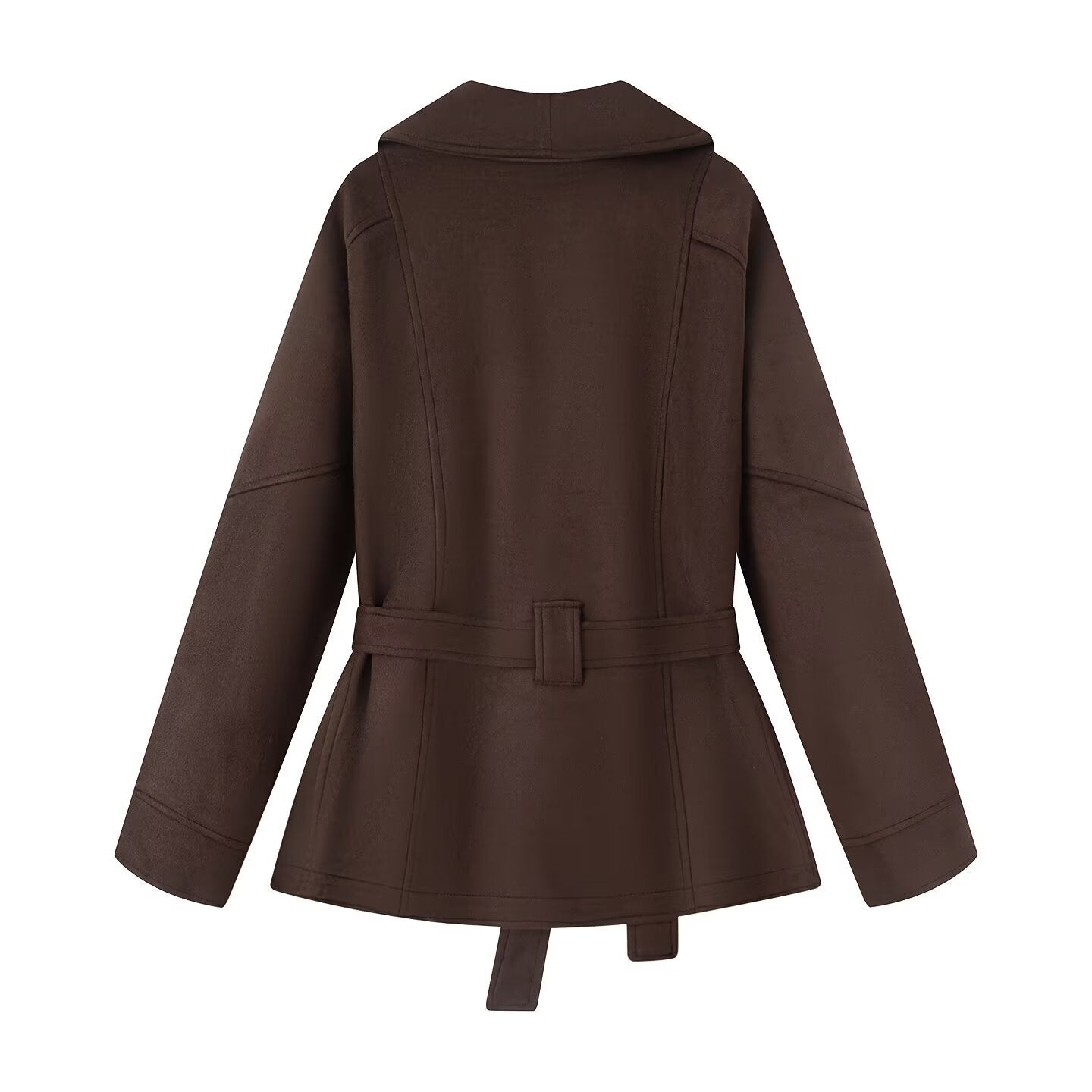 Jacke Damen Elegante Taillierte Übergangsjacke mit Bindegürtel und Reverskragen für Stilvolle Looks 1