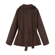 Jacke Damen Elegante Taillierte Übergangsjacke mit Bindegürtel und Reverskragen für Stilvolle Looks 1