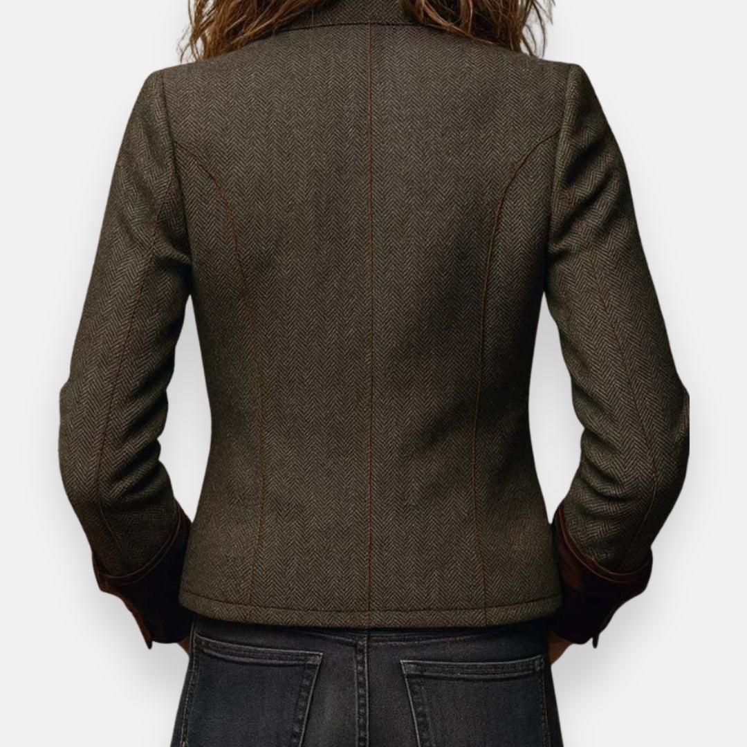 Jacke Damen Fischgrätmuster – Elegante Übergangsjacke Mit Knopfleiste Für Büro & Freizeit 3