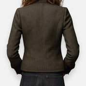 Jacke Damen Fischgrätmuster – Elegante Übergangsjacke Mit Knopfleiste Für Büro & Freizeit 3
