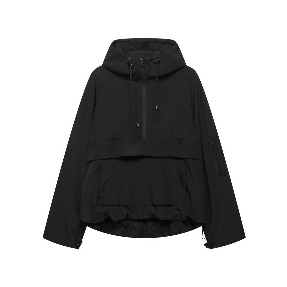 Jacken Damen Anorak Wind- und Wasserabweisend für Frühling und Herbst, Praktischer Outdoor-Stil mit Kapuze und Taschen 0