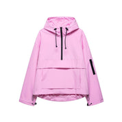 Jacken Damen Anorak Wind- und Wasserabweisend für Frühling und Herbst, Praktischer Outdoor-Stil mit Kapuze und Taschen 1