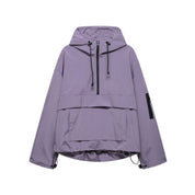 Jacken Damen Anorak Wind- und Wasserabweisend für Frühling und Herbst, Praktischer Outdoor-Stil mit Kapuze und Taschen 2