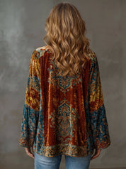 Jacken Damen Gesteppte Boho Kimono Jacke Leicht Vintage Schnitt für Frühling und Herbst 1