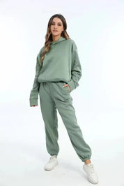 Clara | Mysigt dam-sweatset med huva och joggingbyxor