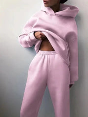 Clara | Mysigt dam-sweatset med huva och joggingbyxor
