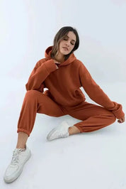 Clara | Mysigt dam-sweatset med huva och joggingbyxor