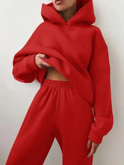 Clara | Mysigt dam-sweatset med huva och joggingbyxor