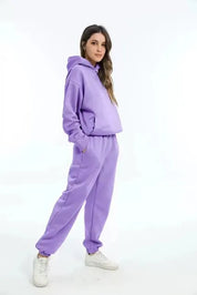 Clara | Mysigt dam-sweatset med huva och joggingbyxor