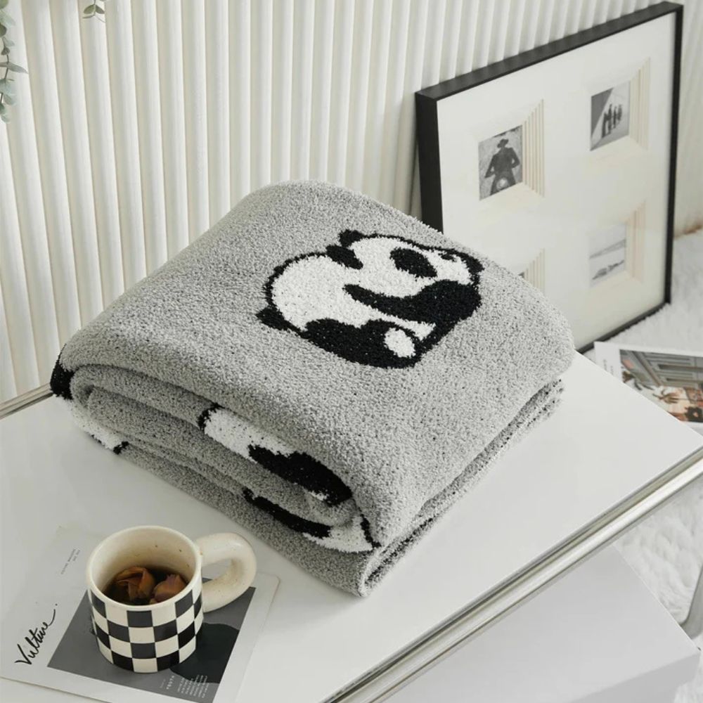Kawaii Panda Decke für Kinder, Gemütlich und Atmungsaktiv, Mikrofaser 0