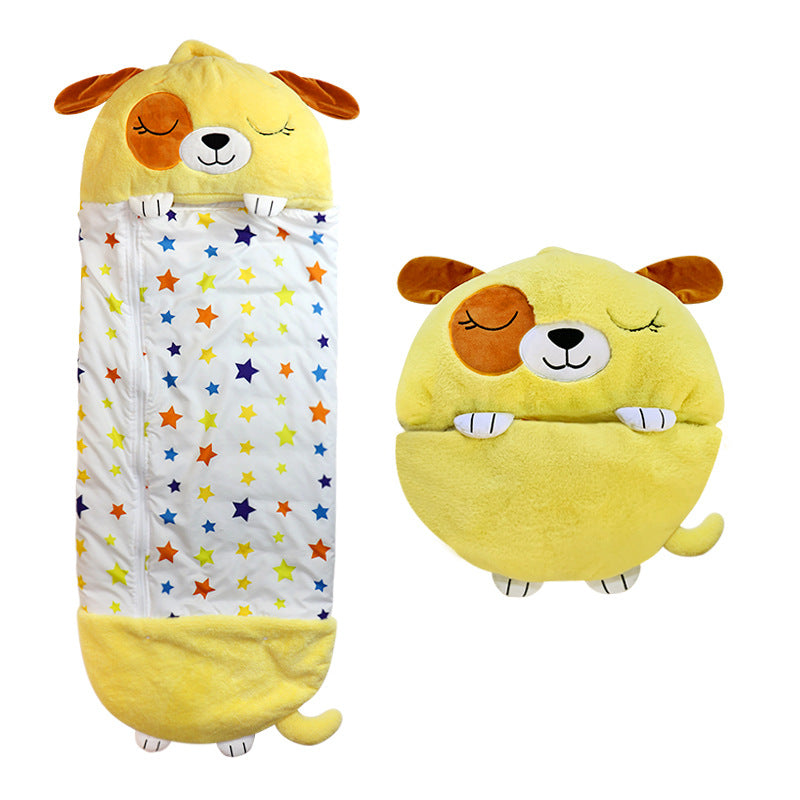 Kinder-Schlafsack und Kuscheltier in einem 8