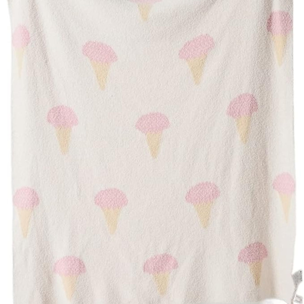 Kinder Strickdecke Mit Eiscreme-Muster Aus Mikrofaser, Weich Und Atmungsaktiv 5