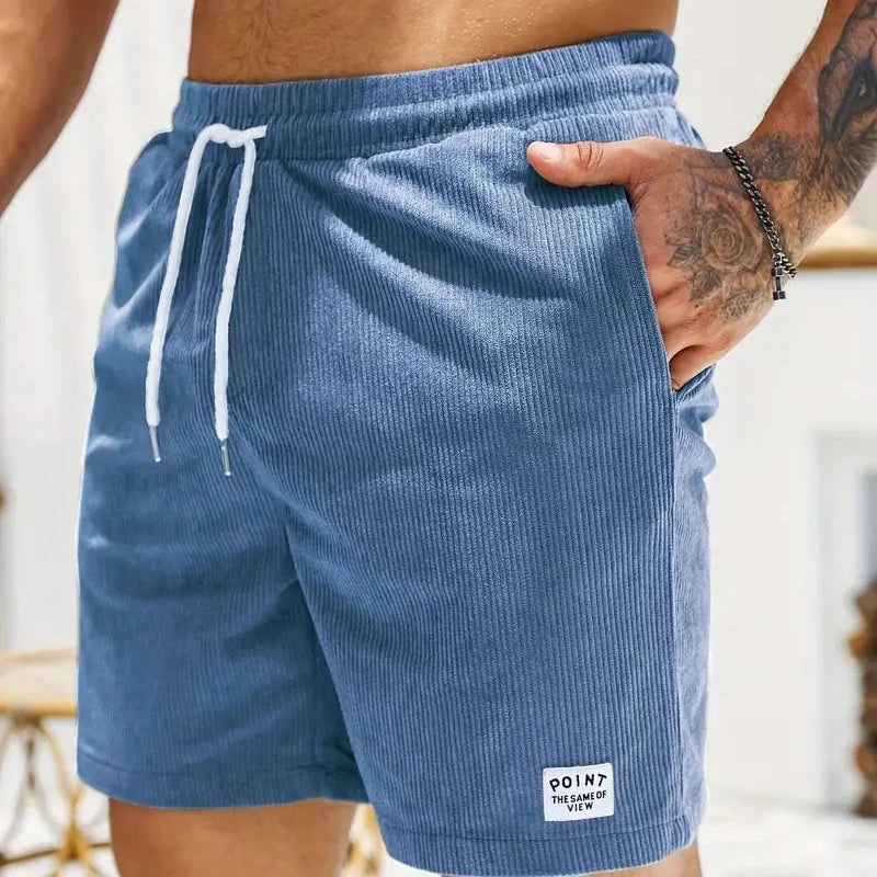 Kurze Hosen Herren Cordshorts mit Kordelzug – Bequeme Shorts für Herren, Stilvolle Freizeitbekleidung für Sommeraktivitäten 0
