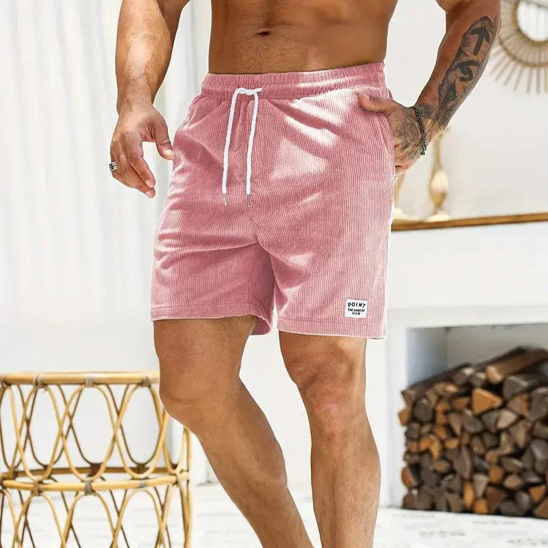 Kurze Hosen Herren Cordshorts mit Kordelzug – Bequeme Shorts für Herren, Stilvolle Freizeitbekleidung für Sommeraktivitäten 6