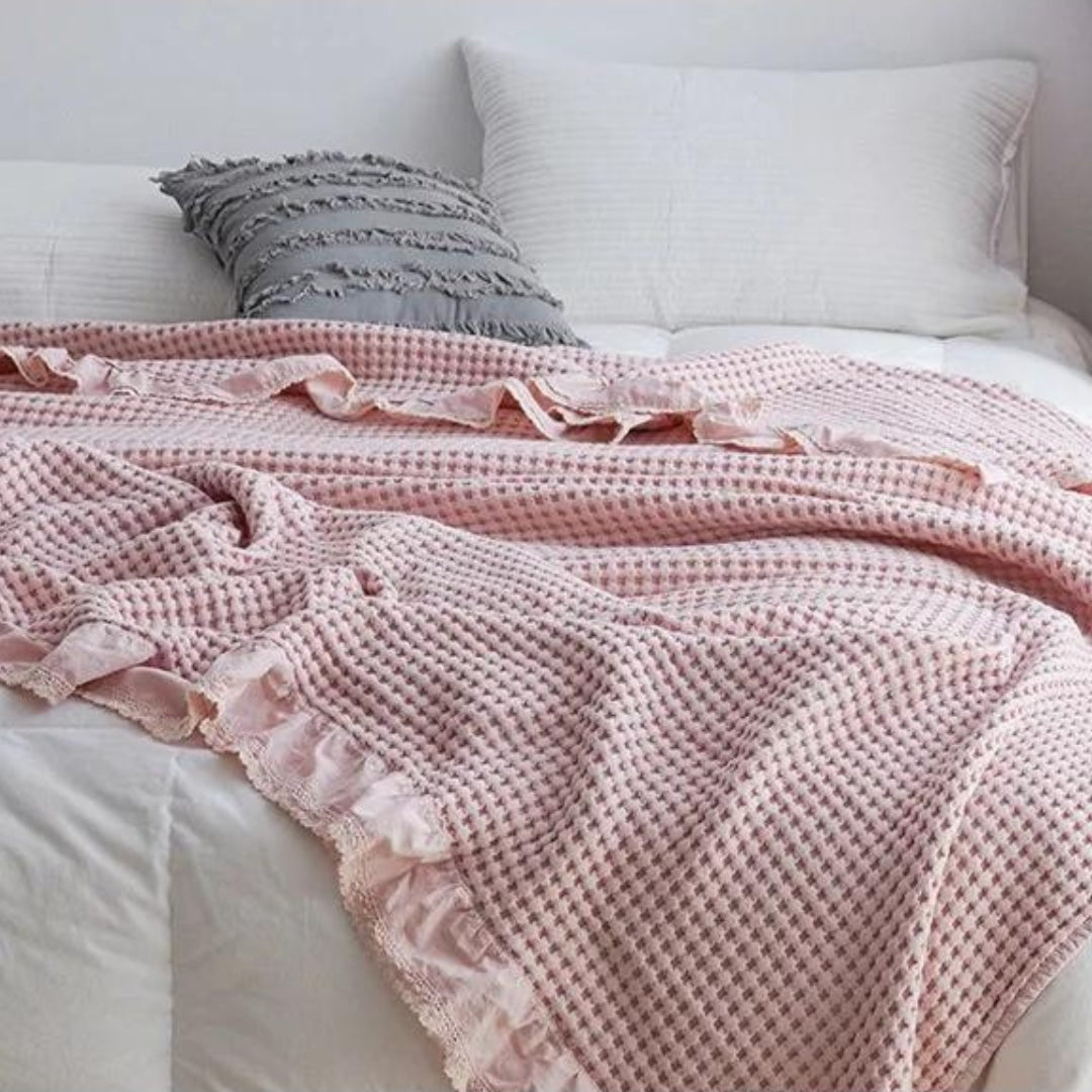 Kuscheldecke Waffelstruktur Für Erwachsene Weich Baumwolle 3