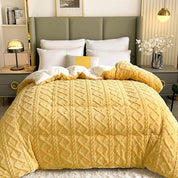 Kuscheldecke für Damen und Herren, Geometrisches Muster, Plüschige Sherpa, Hochwertige Baumwolle 3