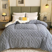 Kuscheldecke für Damen und Herren, Geometrisches Muster, Plüschige Sherpa, Hochwertige Baumwolle 7