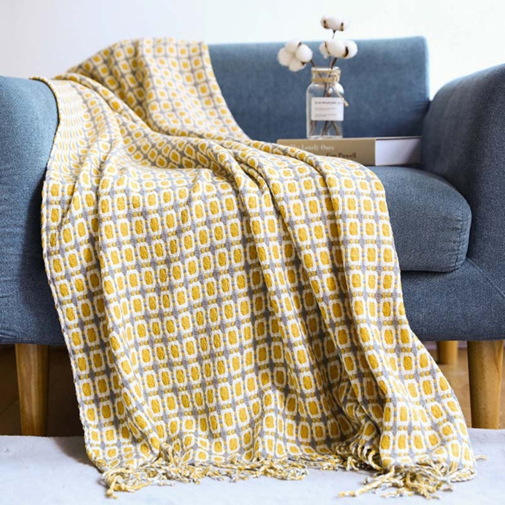 Kuscheldecke für Erwachsene mit Fransen Atmungsaktive Acrylfaser 0