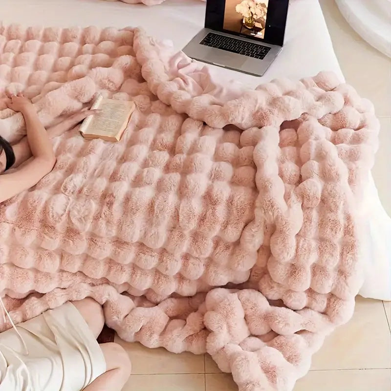 Kuschelige Fleece-Decke für Damen und Herren Luxuriöses Kunstfell Komfort 6