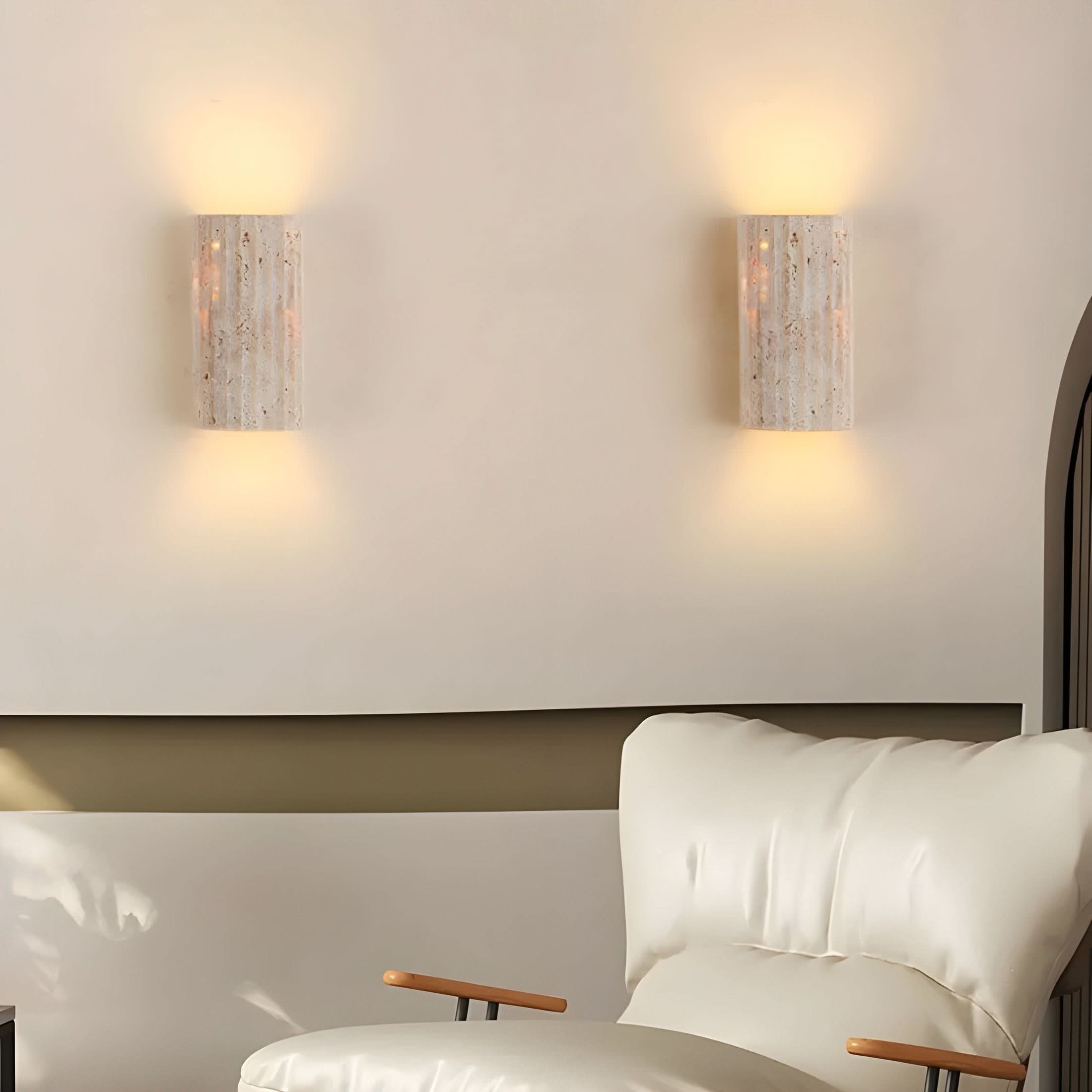 LED-Wandleuchte aus Naturstein 0