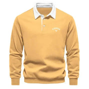 Langärmeliger Herren Golf-Polopullover mit Kontrastkragen und maßgeschneiderter Passform 5