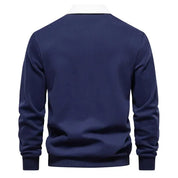 Langärmeliger Herren Golf-Polopullover mit Kontrastkragen und maßgeschneiderter Passform 6