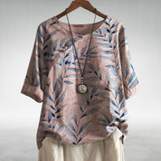 Lässige Damenbluse Mit 3/4-Ärmeln Und Druckdesign Für Jeden Anlass - Stilvolle Blusen Für Jeden Tag 1