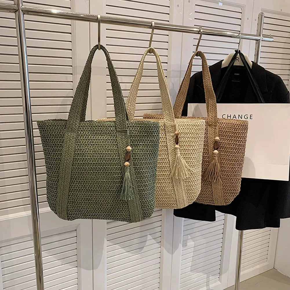 Lässige Strohtasche für Damen – Sommer, vielseitig und leicht 3