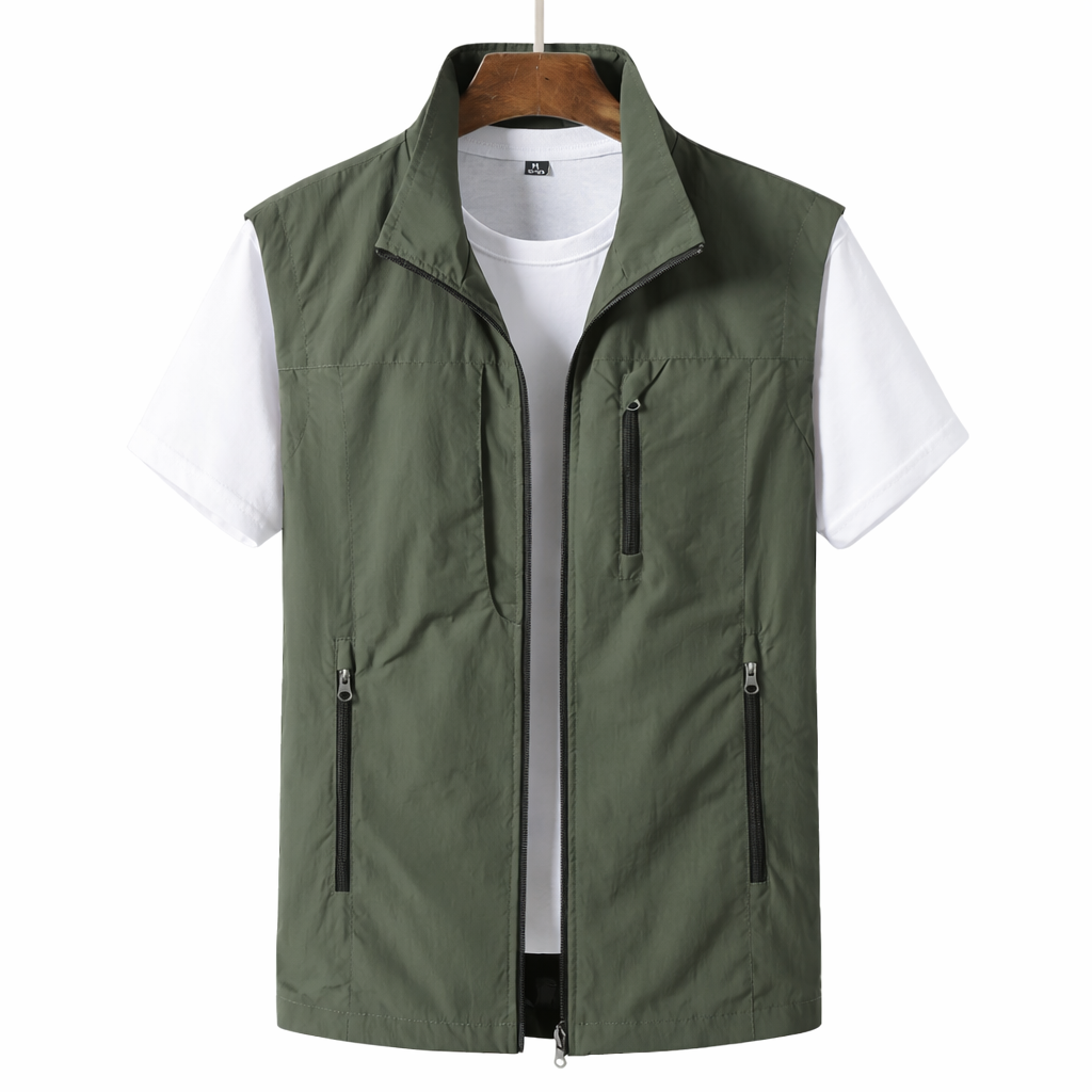 Leichte Herren-Gilet-Weste mit Reißverschluss für modernes Layering 0