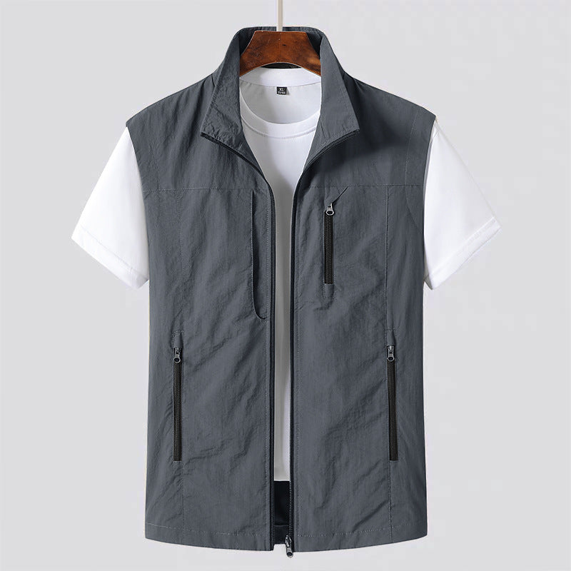Leichte Herren-Gilet-Weste mit Reißverschluss für modernes Layering 1