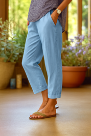 Leichte Sommerhose Damen - Elegante Stoffhose für Bequeme Freizeitmode, Vielseitig Kombinierbar und Luftig für Warme Tage 4