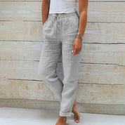 Leichte Sommerhose Damen mit Kordelzug – Bequeme Stoffhose für warme Tage, Entspannte Passform, Trendige Damen Hosen 2