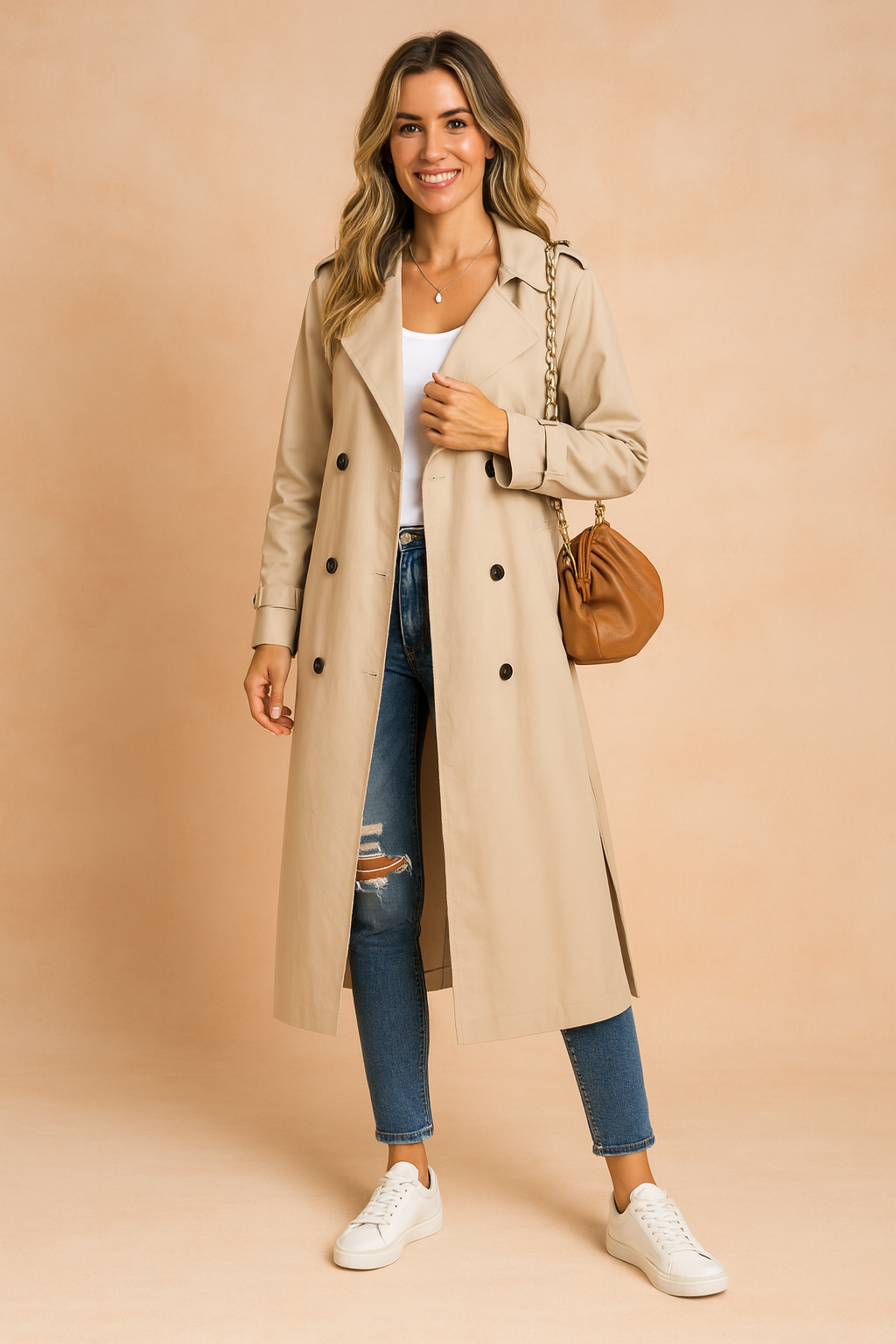 Lena | Langer Trenchcoat im Urban Style 0