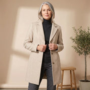 Leonie | Damen Wollmantel mit Stehkragen Knopfleiste Wintermantel 6