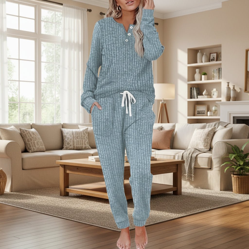 Loungewear Set Damen Zweiteilig Langarm Mit Kordelzug Für Komfort | Lounge Und Wear Ideal Für Entspannte Tage 13