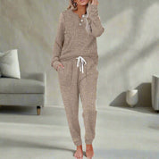 Loungewear Set Damen Zweiteilig Langarm Mit Kordelzug Für Komfort | Lounge Und Wear Ideal Für Entspannte Tage 4