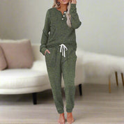 Loungewear Set Damen Zweiteilig Langarm Mit Kordelzug Für Komfort | Lounge Und Wear Ideal Für Entspannte Tage 7