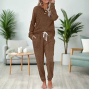 Loungewear Set Damen Zweiteilig Langarm Mit Kordelzug Für Komfort | Lounge Und Wear Ideal Für Entspannte Tage 8