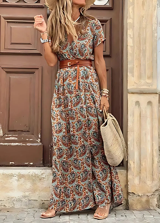Luftiges Boho-Maxikleid für Frauen mit passendem Gürtel – Sommerkleid für stilvolle Anlässe 4