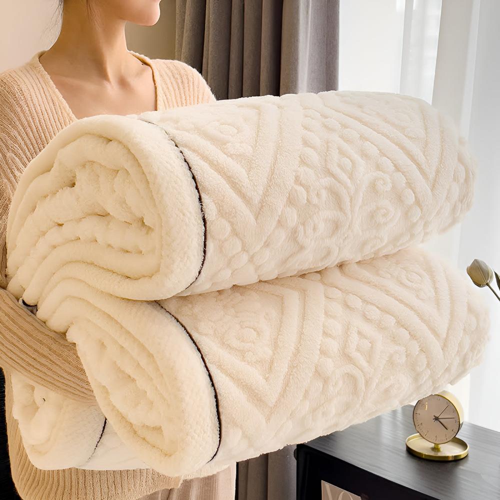 Luxuriöse Sherpa Decke für Damen mit Mandala Design 0