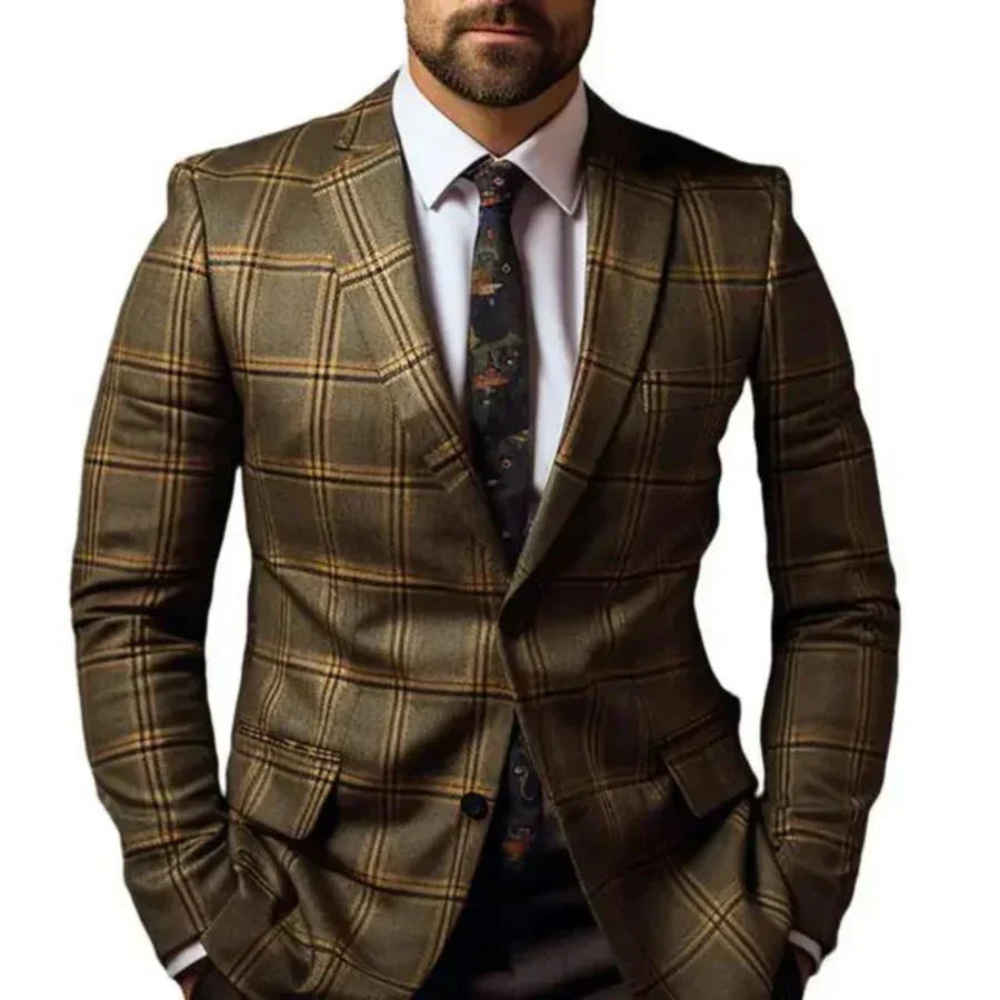 Männer Blazer Elegante Jacke mit Diamantmuster 10