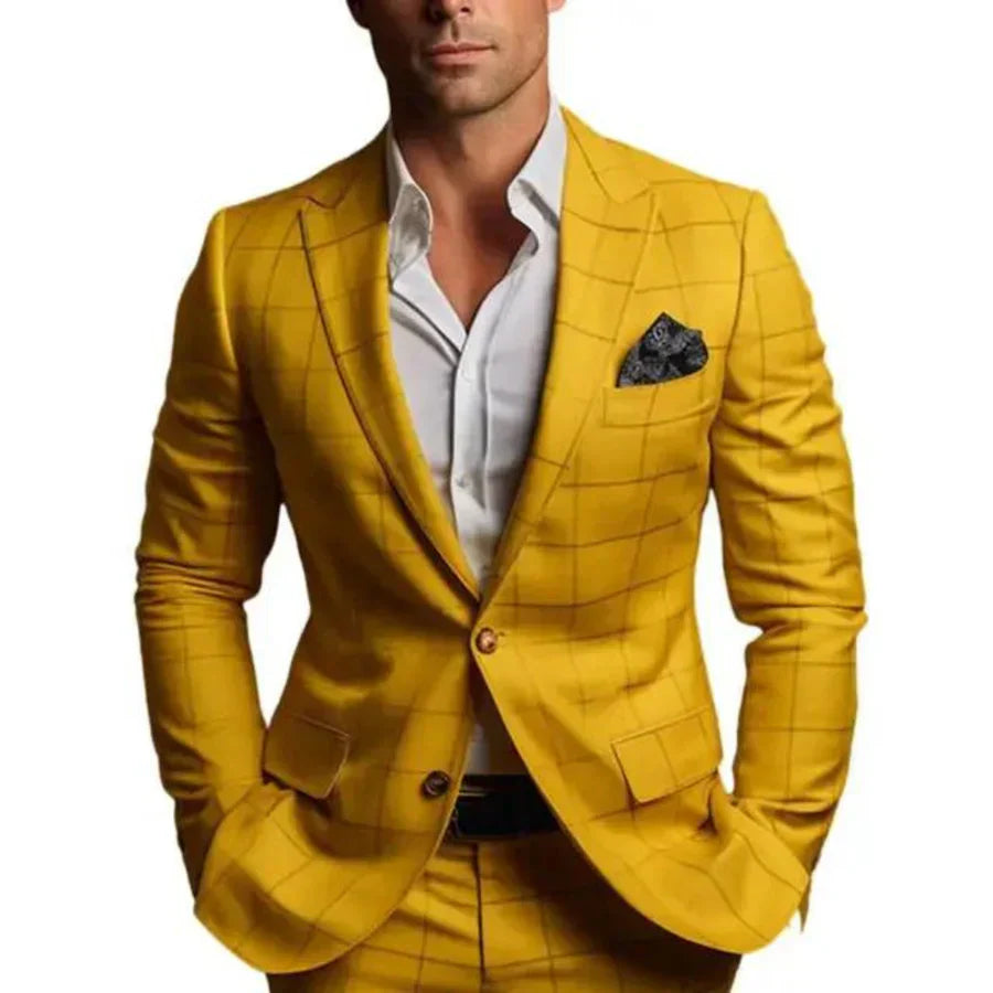 Männer Blazer Elegante Jacke mit Diamantmuster 11