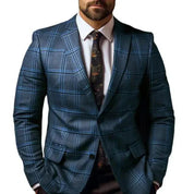 Männer Blazer Elegante Jacke mit Diamantmuster 6