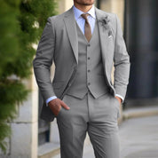 Männer eleganter Polyester-Kotton-Mischung 3-teiliger Anzug 3