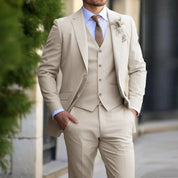 Männer eleganter Polyester-Kotton-Mischung 3-teiliger Anzug 5